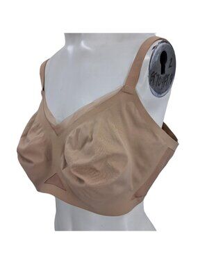 Honeylove CrossOver Beige Tan Wireless Stretch Multiway Bra Size 2X 42 C/D Sand